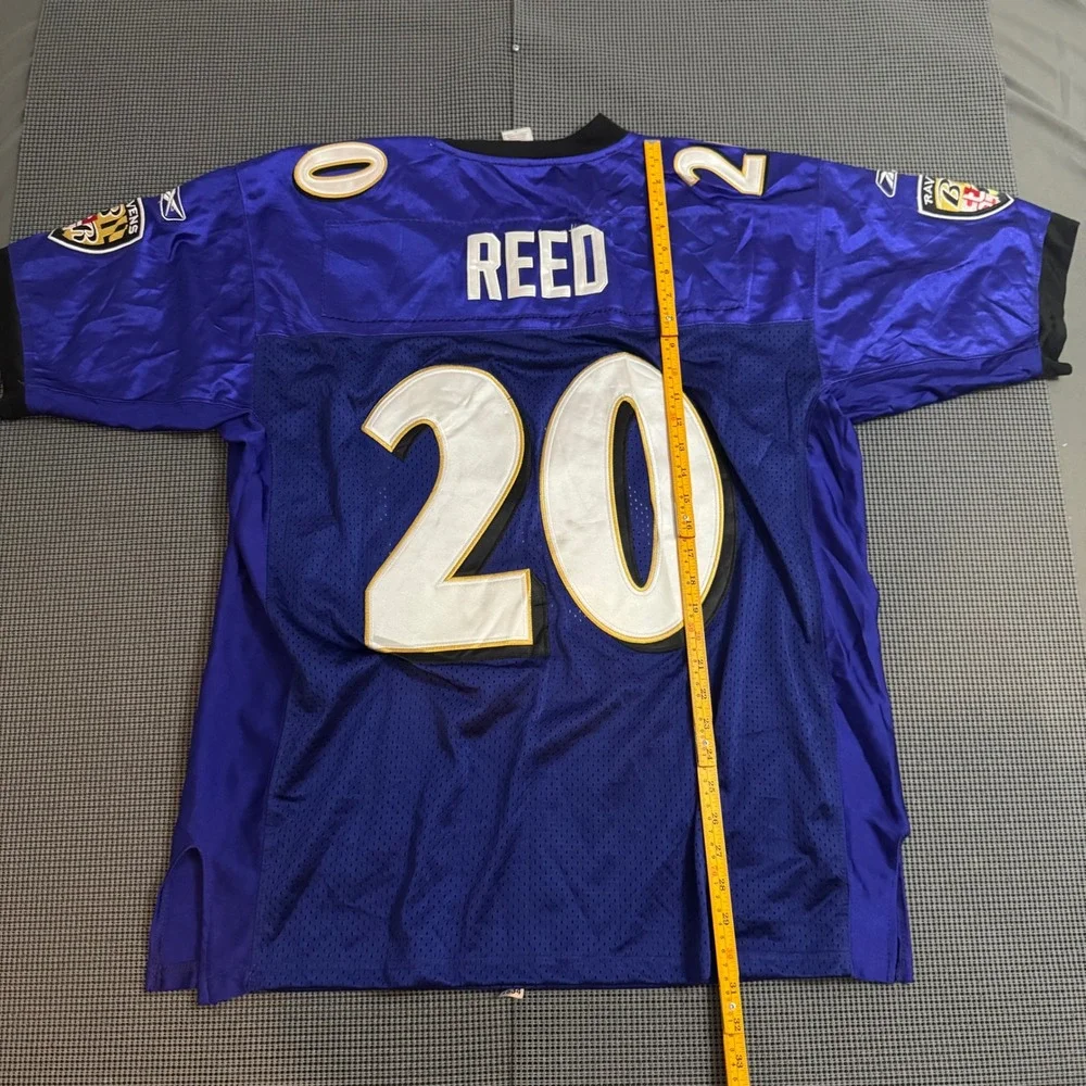 Reebok NFL Baltimore Ravens Ed Reed 20 Authentic Onfield Jersey Purple Size 50